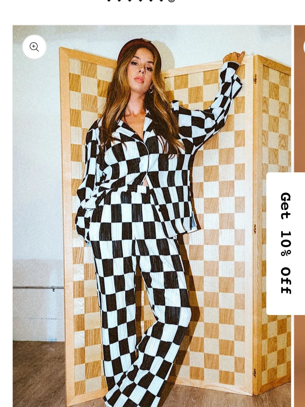 Dressed in LALA Black and White Checkerboard Matching Set